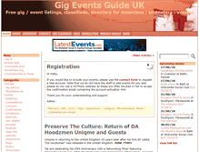 Tablet Screenshot of gig-events-guide.com